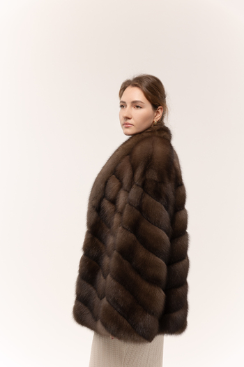 Шуба из соболя с шалевым воротником 70см 