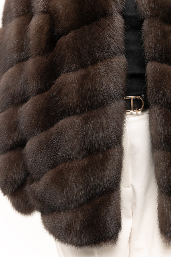 Шуба из темного соболя 75см 2