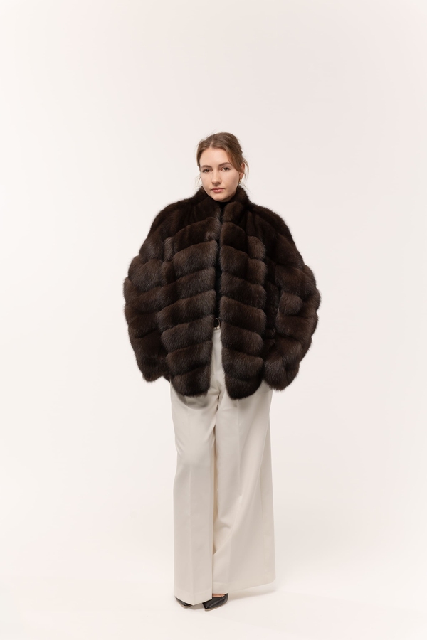 Шуба из темного соболя 75см 10