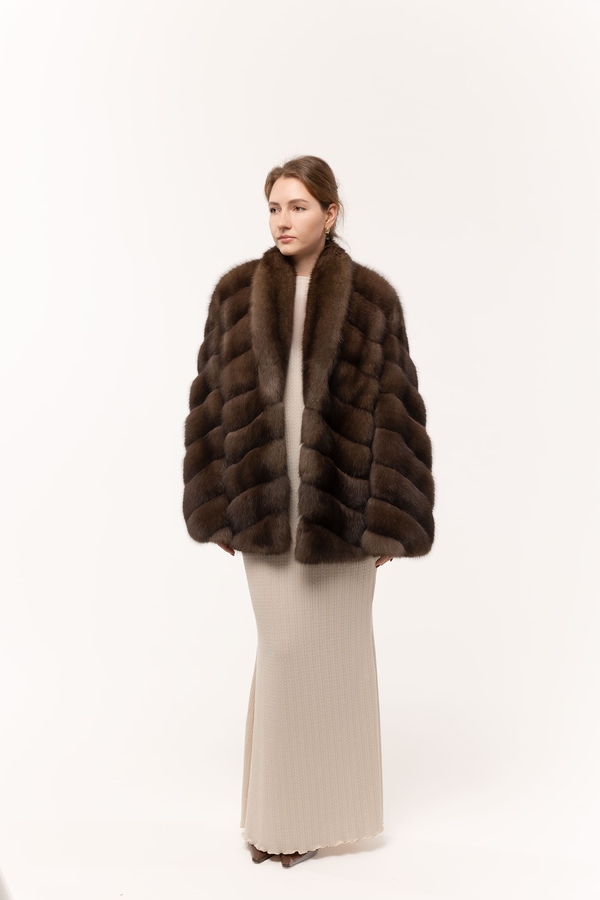 Шуба из соболя с шалевым воротником 8
