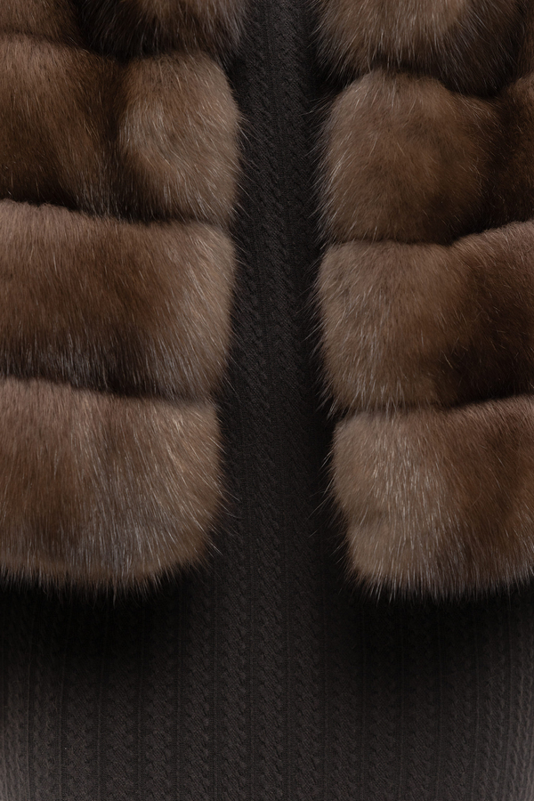 Шуба из соболя 60см с шалевым воротником 07