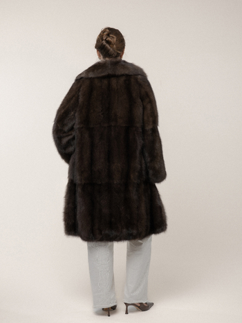 Шуба из цельного соболя в долевой раскладке 90 см