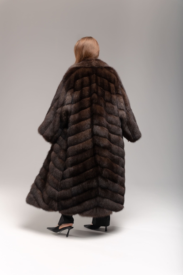 Шуба из седого баргузинского соболя 20