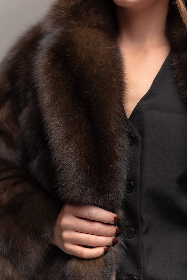 Шуба из седого баргузинского соболя 23