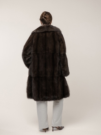 Шуба из цельного соболя в долевой раскладке 90 см