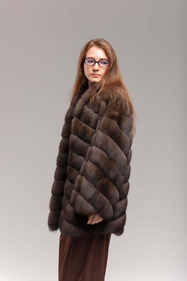 Шуба из дикого соболя 75 см 2