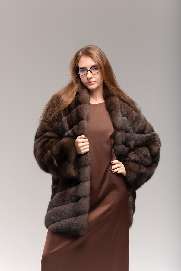 Шуба из дикого соболя 75 см 3