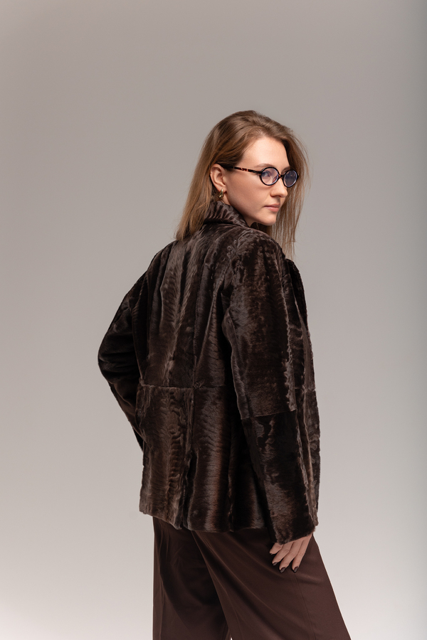 Жакет из каракульчи Шоколад