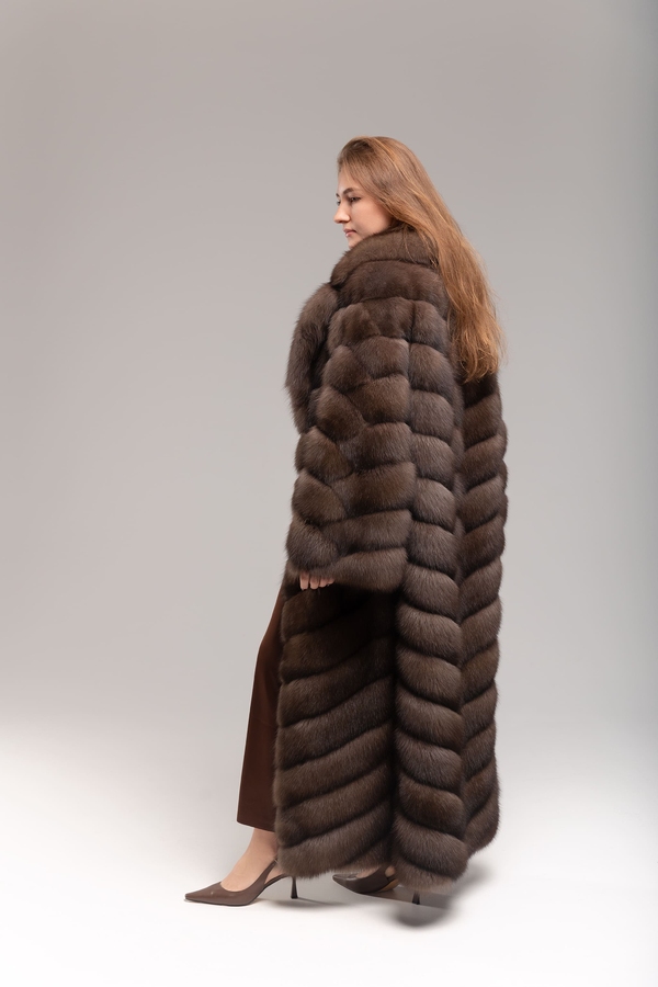 Шуба из соболя в длине 135см в диагональной клади 